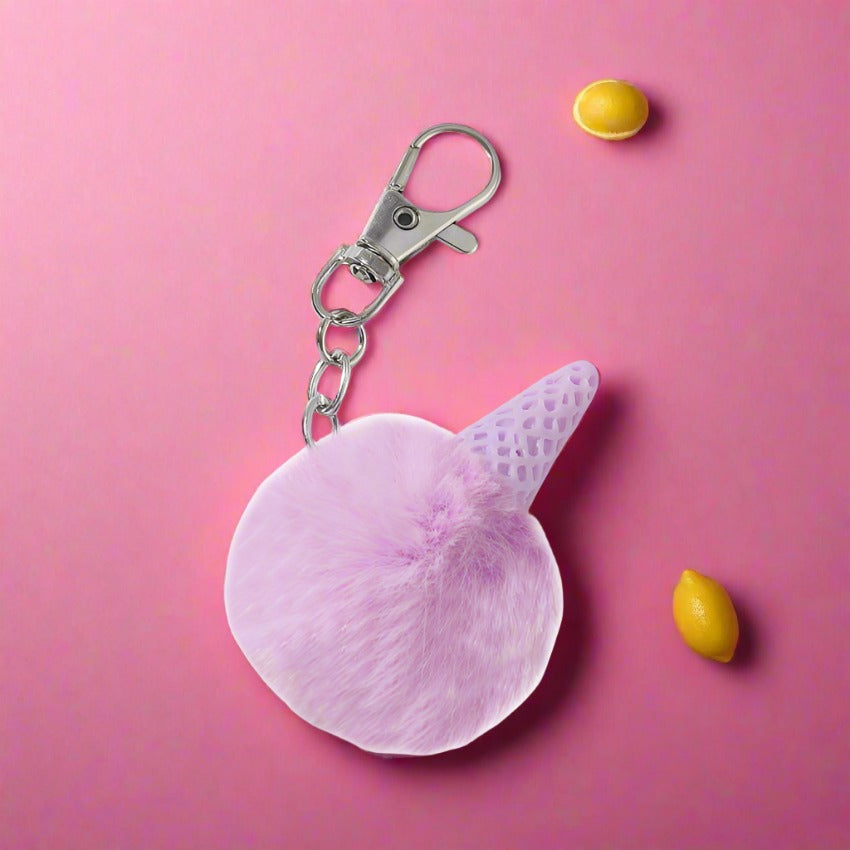 Fur Ball Ice Cream Cone Keychain