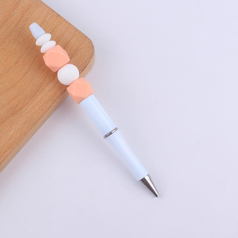 Beadable Pens Handmade Colorful Silicone Beaded Ballpoint Pen