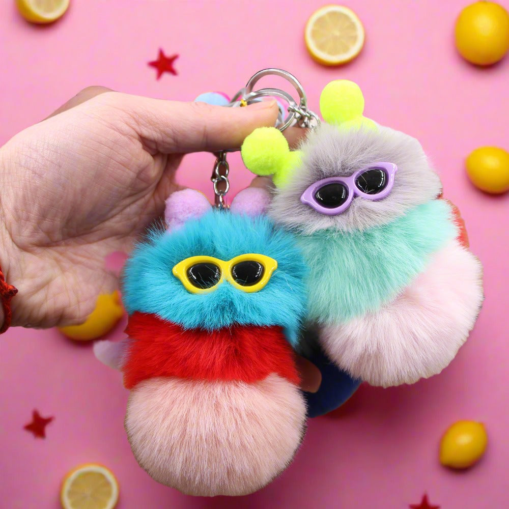 Caterpillar Plush Keychain