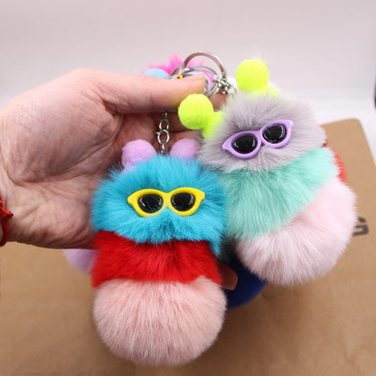 Caterpillar Plush Keychain