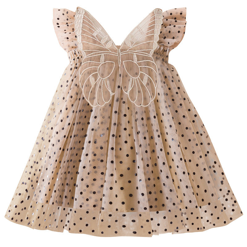 Polyester Children's Embroidered Mesh Dresses