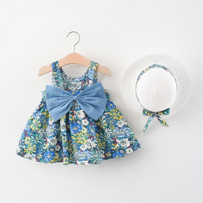 Kids Bow Cotton Dress Baby Clothes