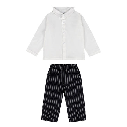 Wholesale Children's Cotton Short Sleeved Shoulder Belt Pants Set