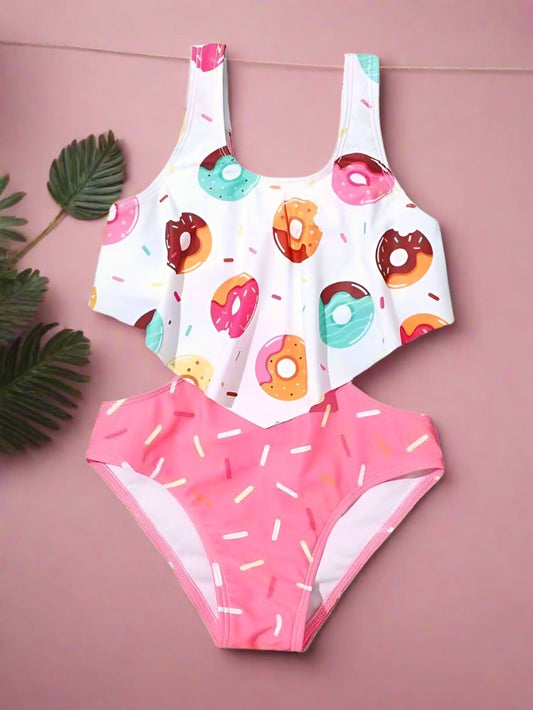 Baby One-Piece Donut Backless Multicolor Split Swimwear