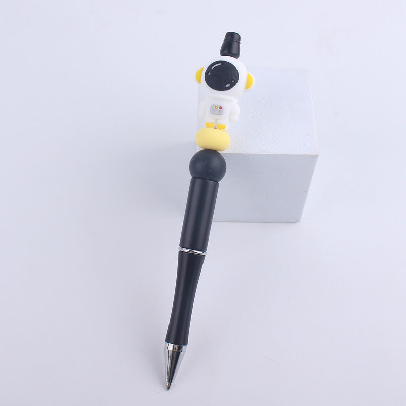 Handmade Bead Pen Cartoon Rocket Astronaut Silicone Ballpoint