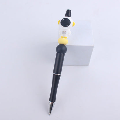 Handmade Bead Pen Cartoon Rocket Astronaut Silicone Ballpoint