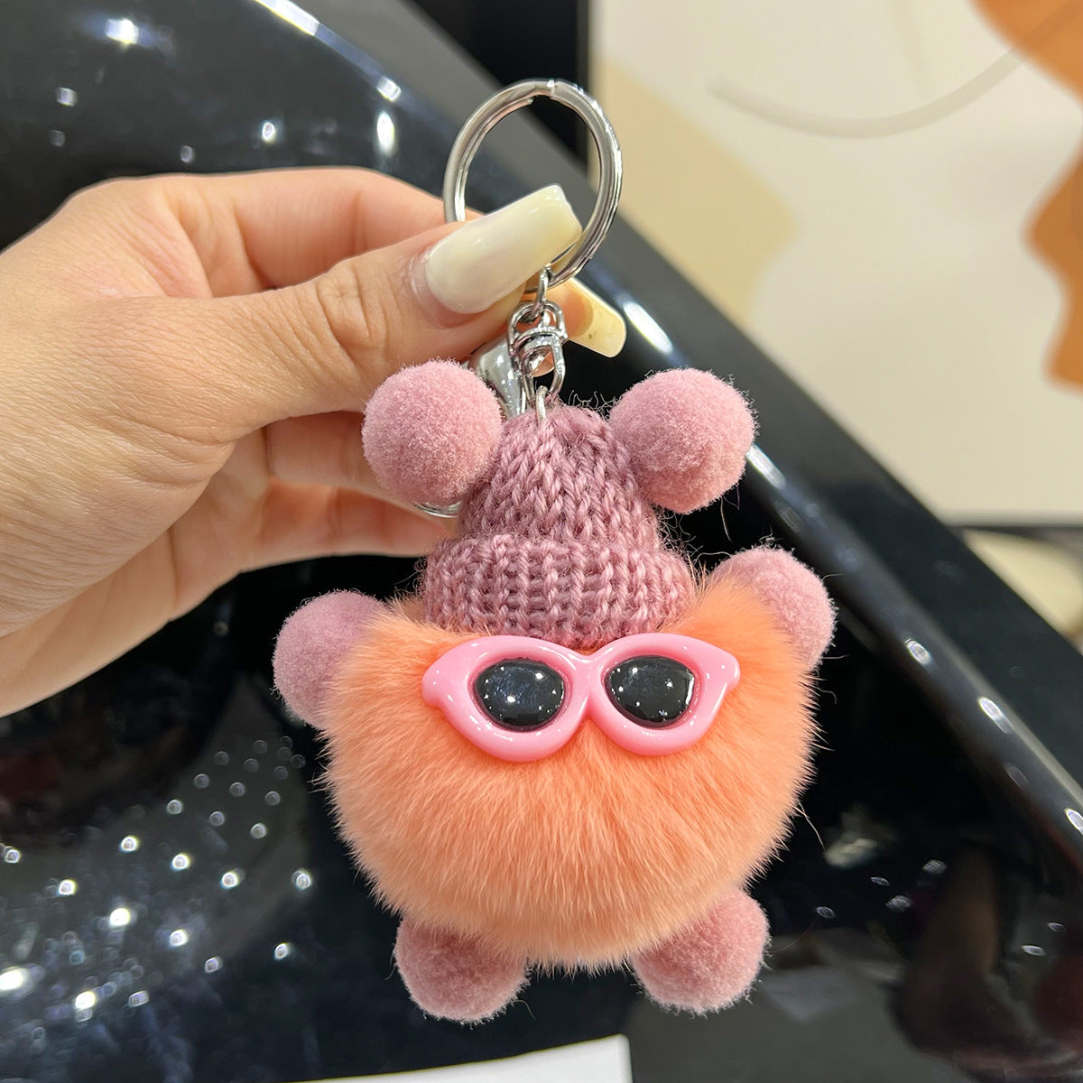 Cute Cartoon Plush Ball Keychains