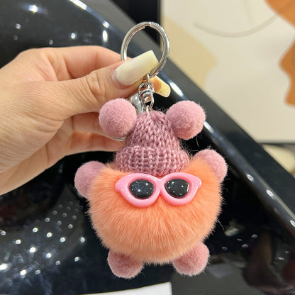 Cute Cartoon Plush Ball Keychains