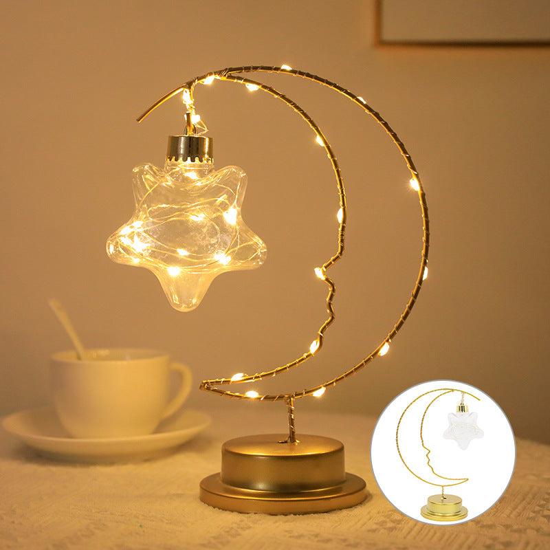 Christmas LED Moon Iron Decorative Lights