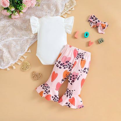Polyester Jumpsuit Flare Pants Two Piece Set