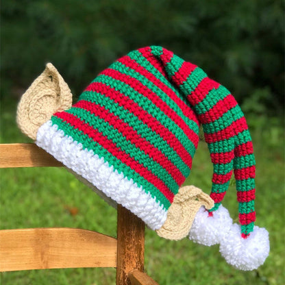 Wholesale Christmas Clown Funny Hand Knitted Autumn and Winter Woolen Hat Mask Set