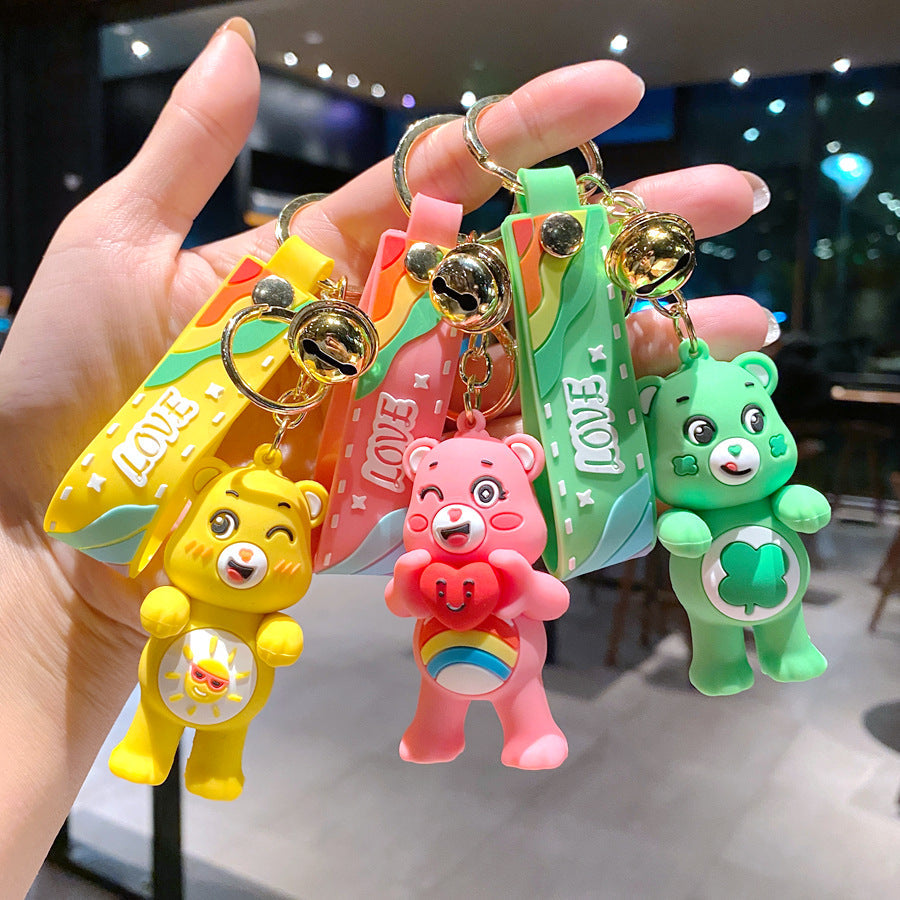 Cartoon Cute Love Bear Keychains Silicone Creative Keychain