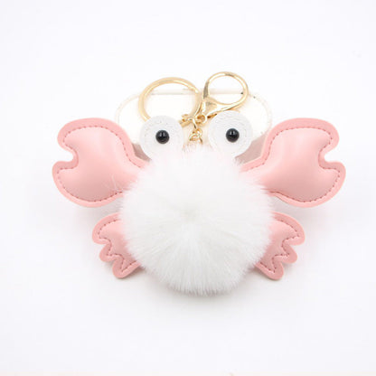 Crab Hair Ball Keychain