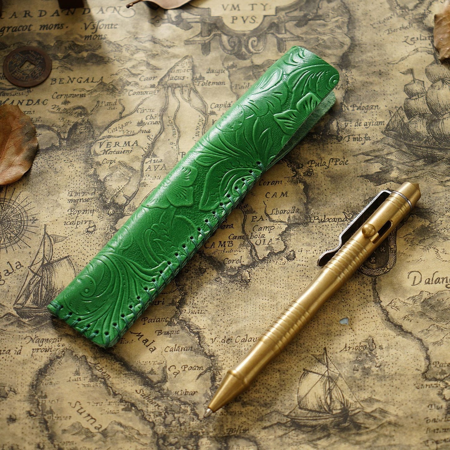 Retro Pure Handmade Head Layer Cowhide Creative Pen Bag