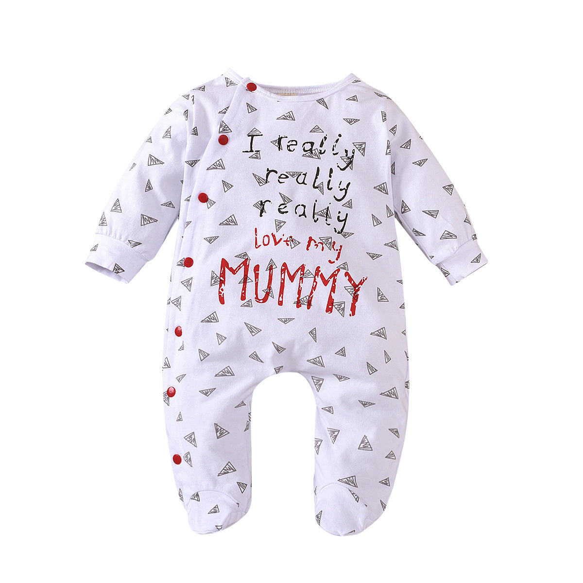 White long sleeved printed BODYSUIT