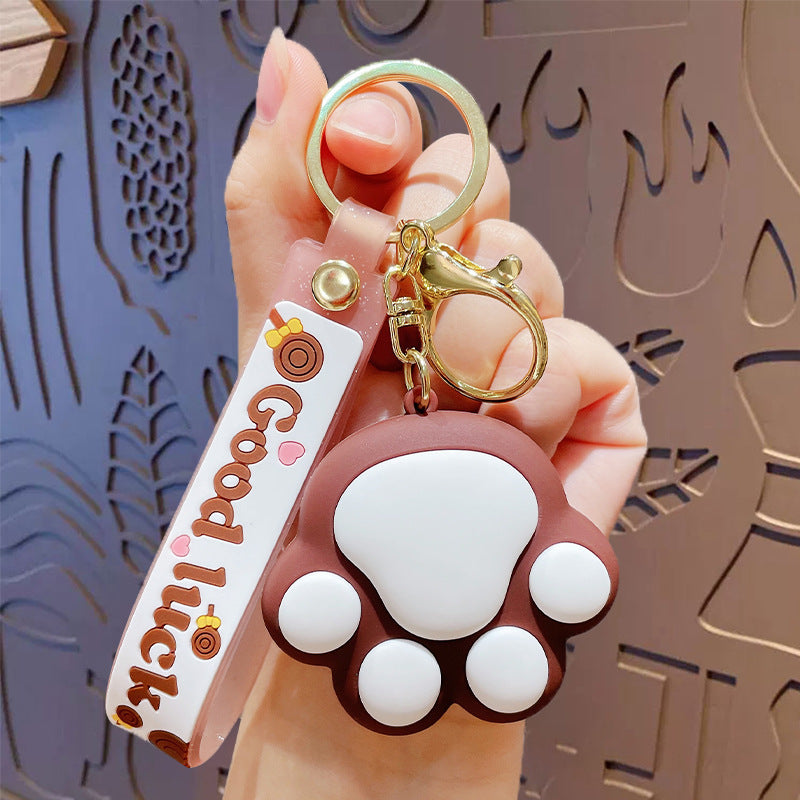Cartoon Cat Claw PVC Keychain