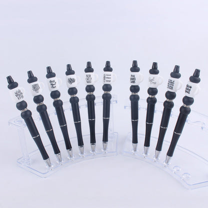 Handmade Bead Pen Cartoon Cup Silicone Ballpoint Pen