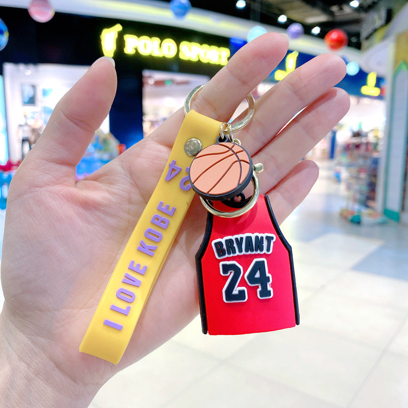 Silicone Basketball Schoolbag Jersey Creative Keychain