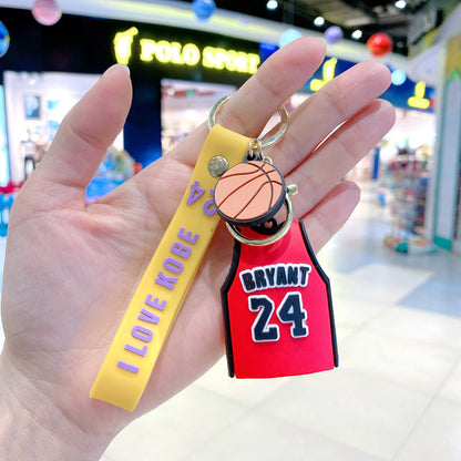 Silicone Basketball Schoolbag Jersey Creative Keychain