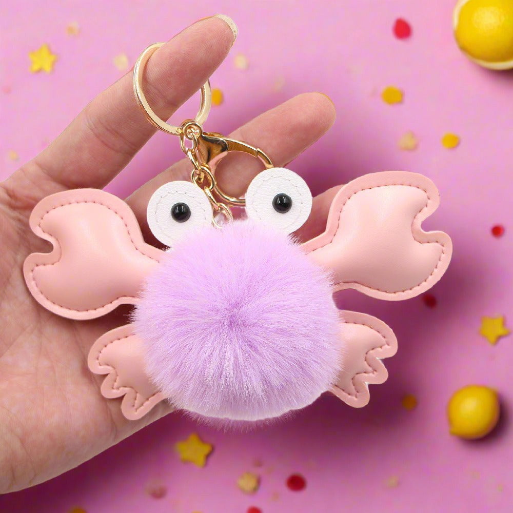 Crab Hair Ball Keychain
