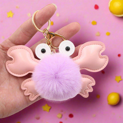 Crab Hair Ball Keychain