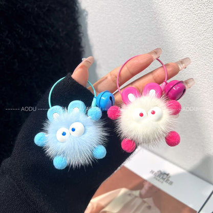 Cute Little Briquettes Pendant Plush Keychain