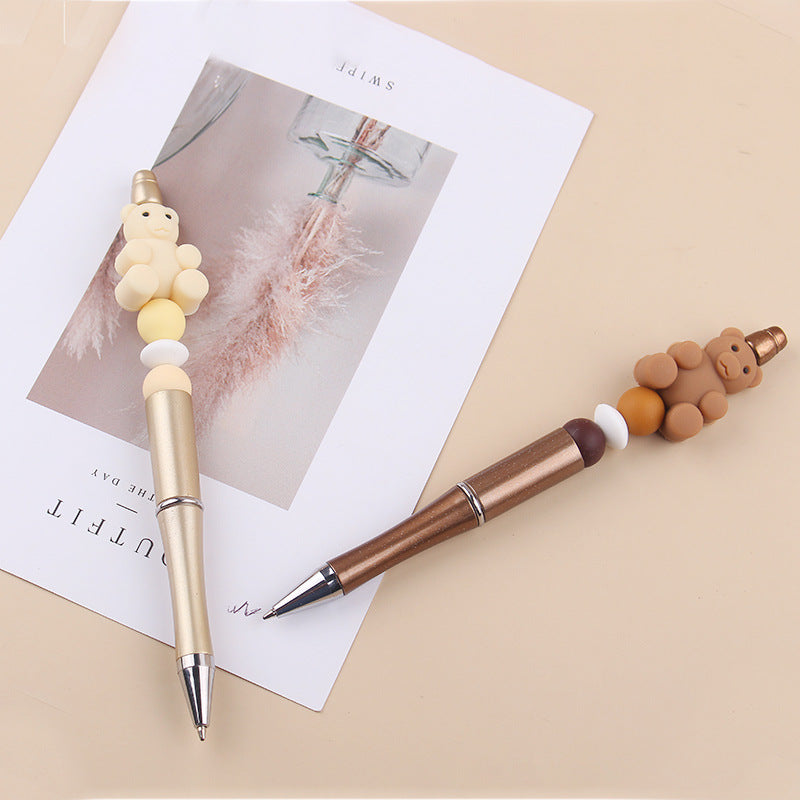 Beaded Pens DIY Handmade Bear Silicone Beads Colorful