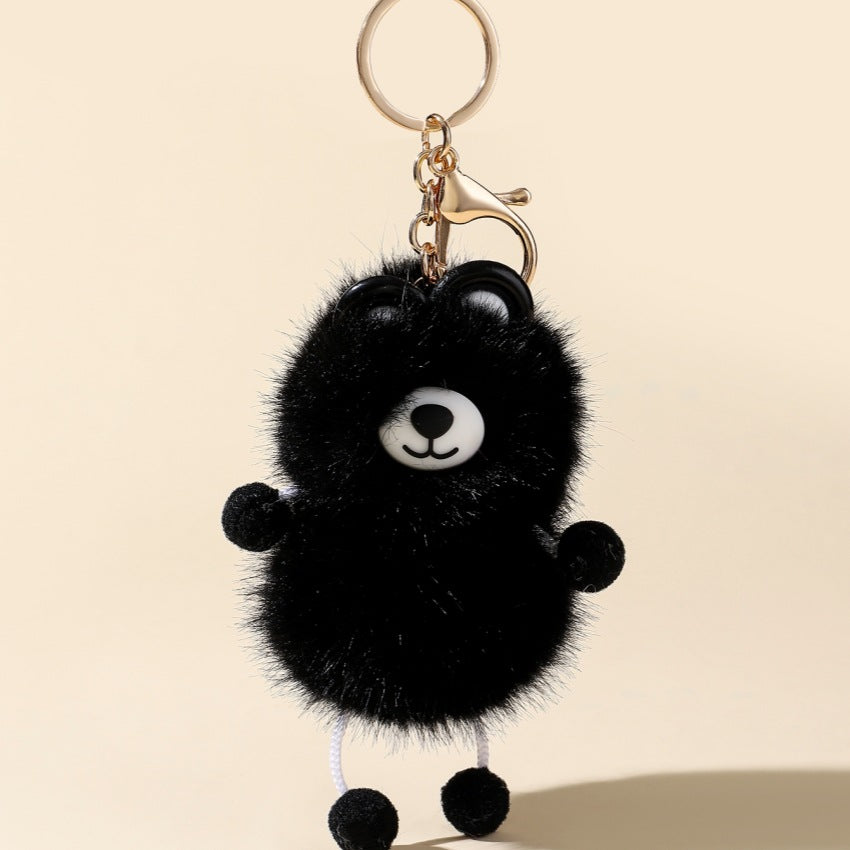 Cute Fur Ball Raccoon Keychain