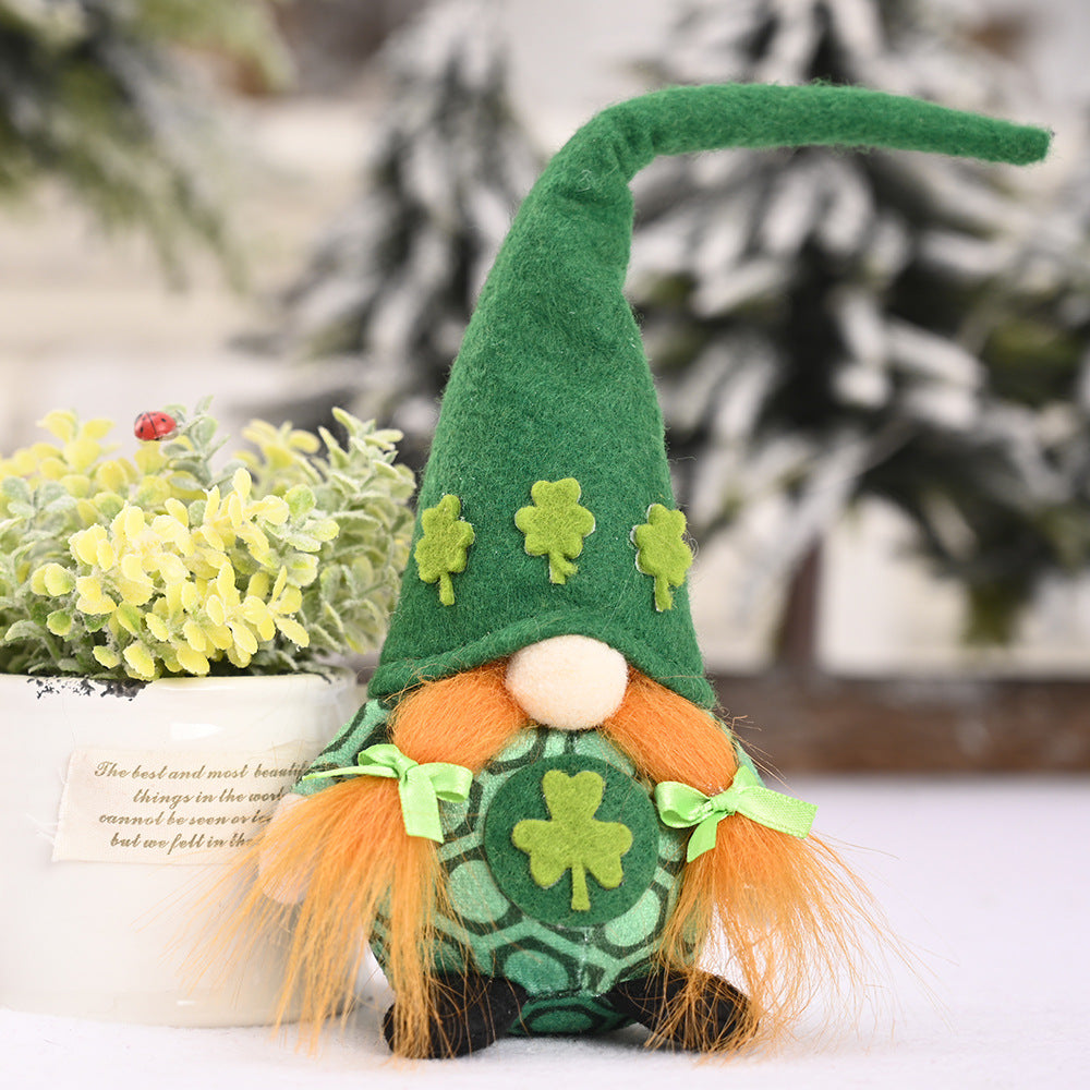 St. Patrick's Day Little Doll Standing Green Leaf