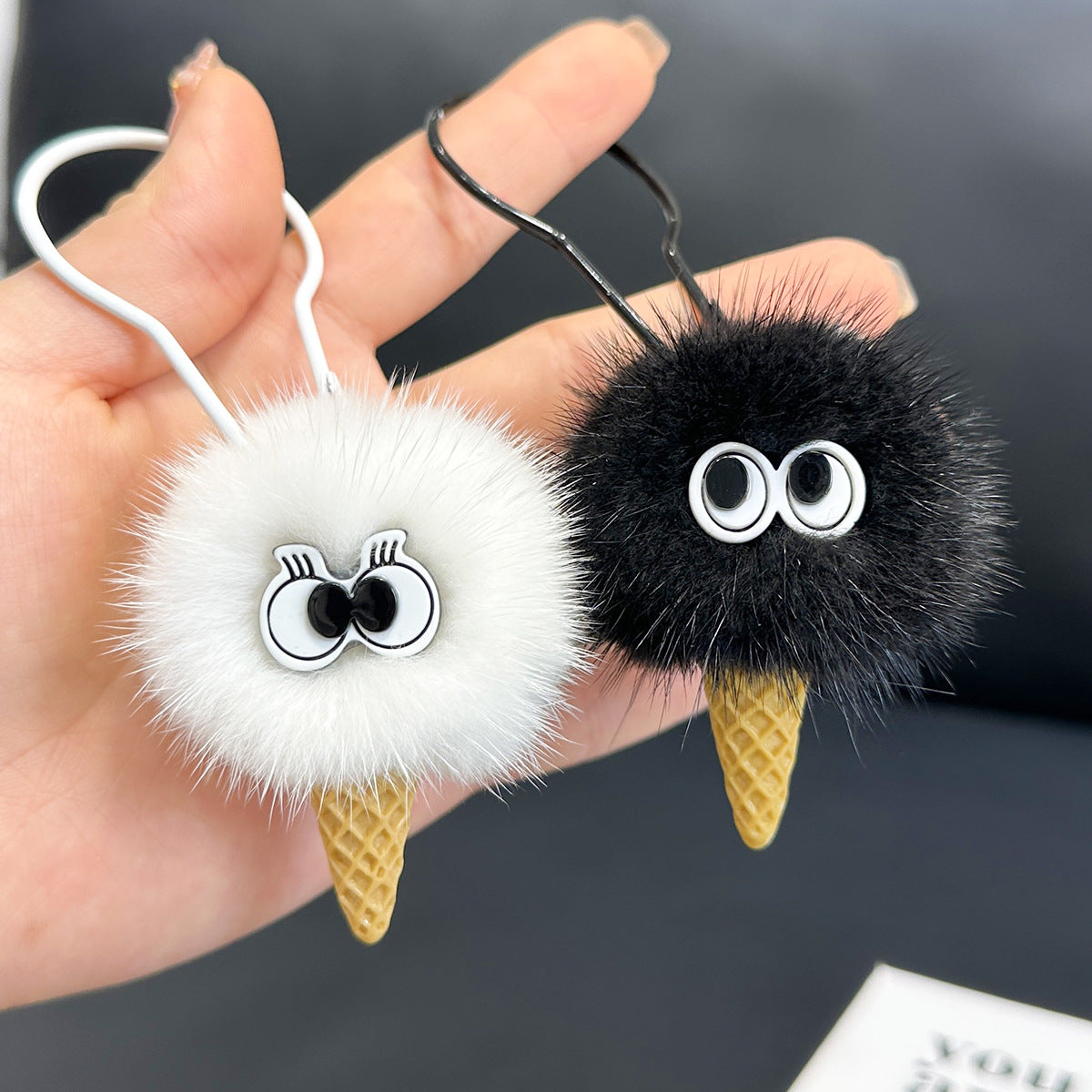 Briquette Ice Cream Plush Keychain