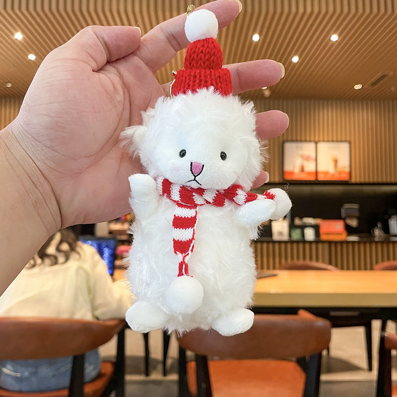 Christmas Plush Lamb Doll Keychain