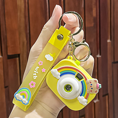 Creative Rainbow Camera Plastic Keychain