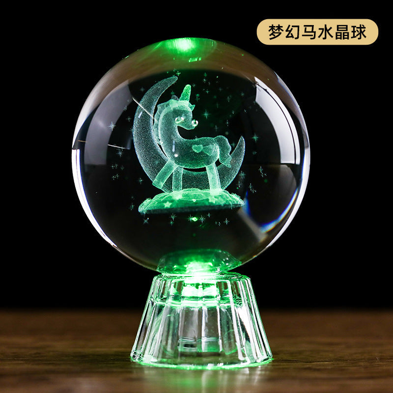 Interior Carved Crystal Glass Handicraft Ornaments