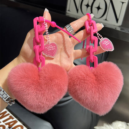 Plush Love Chain Keychains