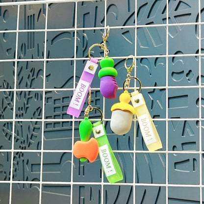 Cartoon Mini Cute Carrot Knife Silicone Keychain