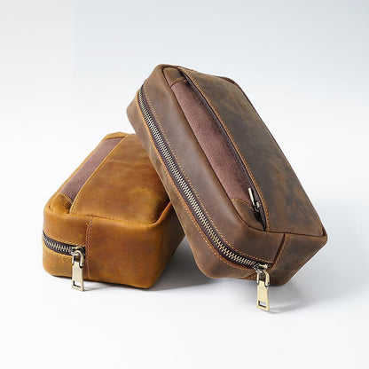 Leather Retro Multi -function Large -capacity Pen Bag