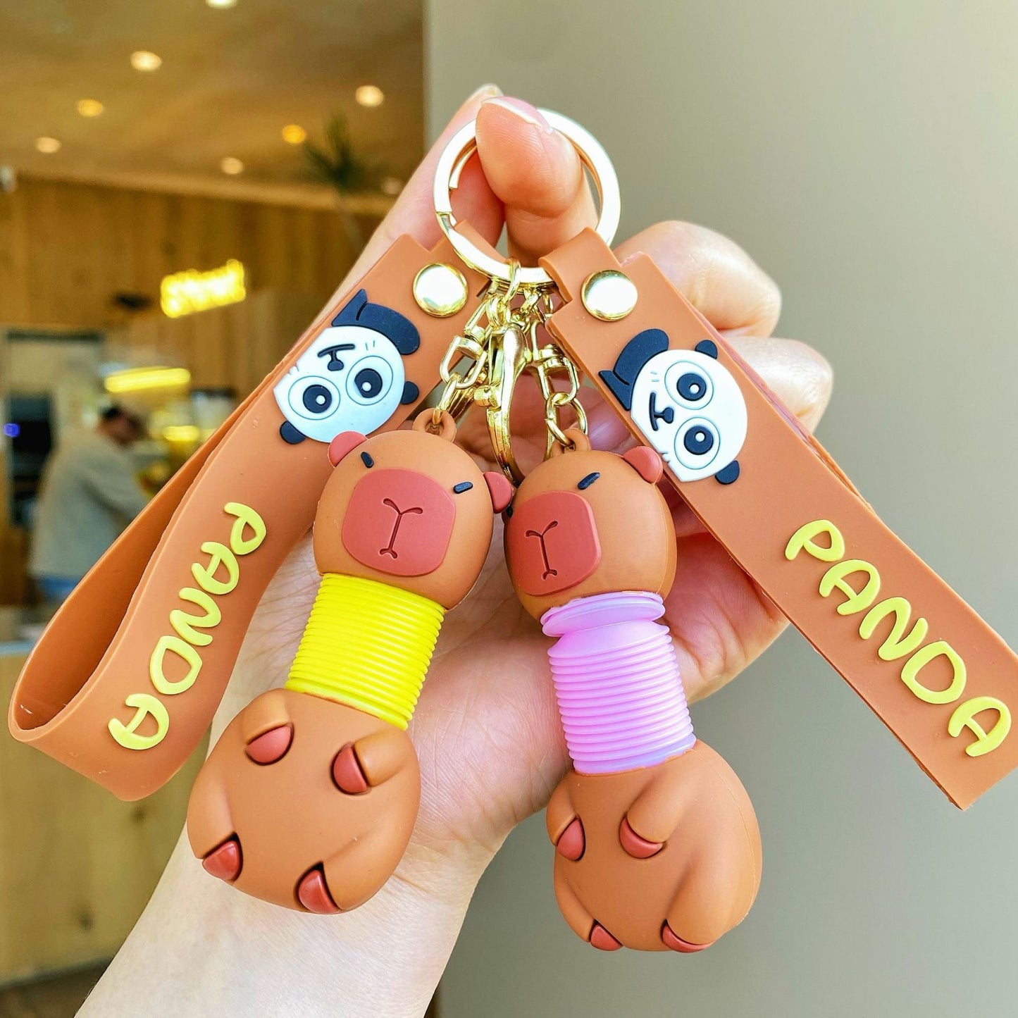Cartoon Cute Keychain Creative Silicone Retractable Keychains