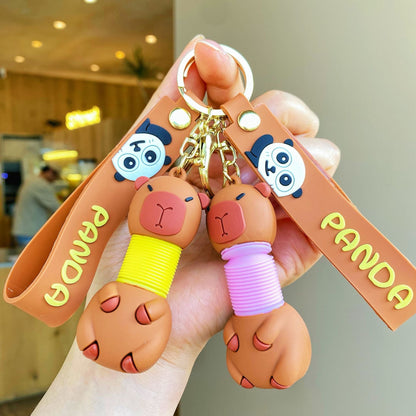 Cartoon Cute Keychain Creative Silicone Retractable Keychains