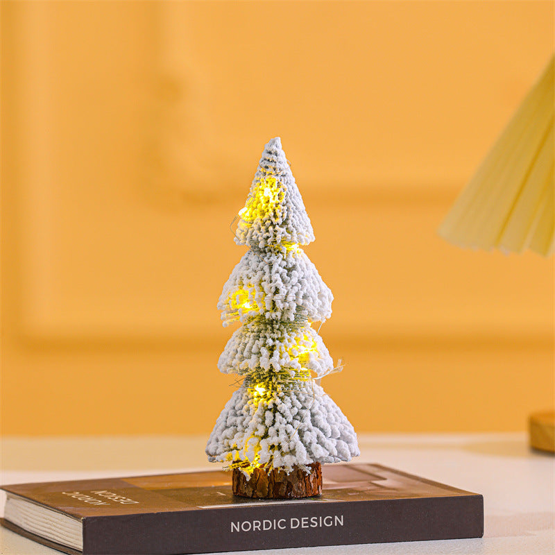 Lighthouse Shaped Flocked Cedar Tree Ornaments