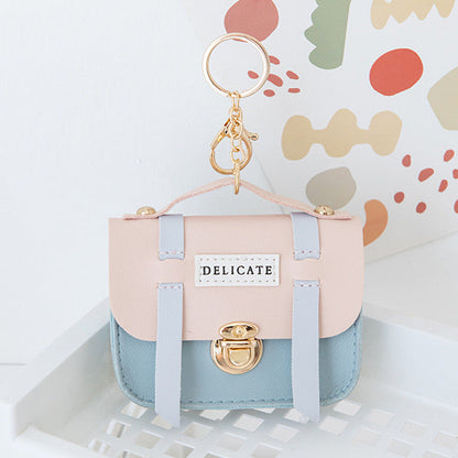 Cute Creative Mini Compact Lock Coin Bag Keychain
