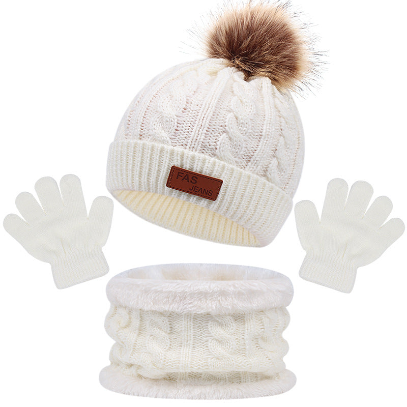 Wholesale Acrylic Variegated Children's Hats, Scarves, Gloves, Three Piece Set