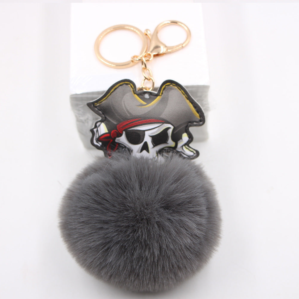 Dark Series Pirates Halloween Skull Plush Keychain