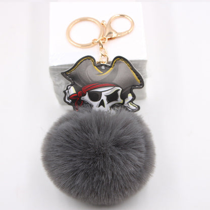 Dark Series Pirates Halloween Skull Plush Keychain