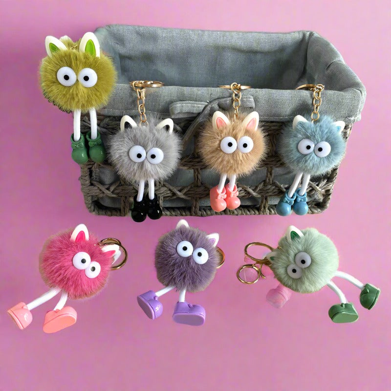 Cute Cartoon Plush Doll Small Briquette Keychain