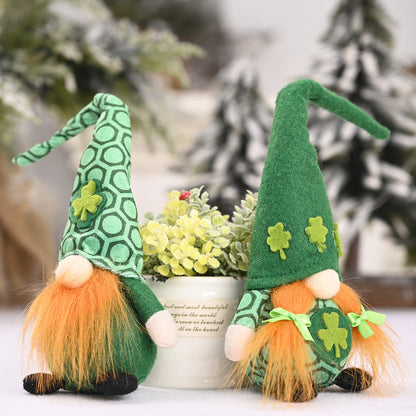 St. Patrick's Day Little Doll Standing Green Leaf