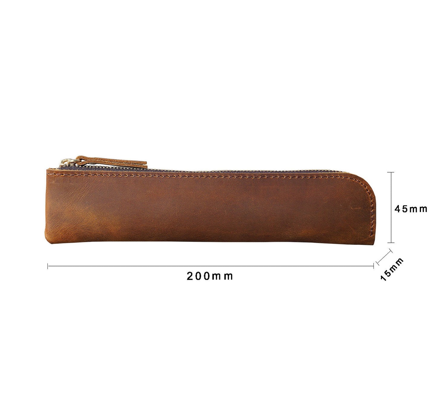 Cowhide Simple Pencil Case