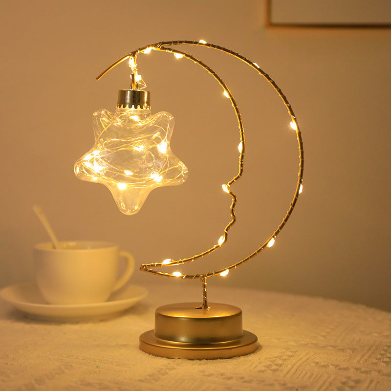 Christmas LED Moon Iron Decorative Lights
