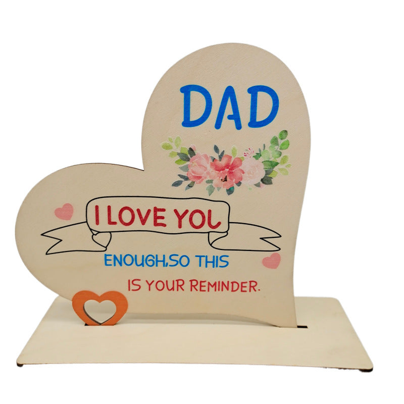 Mother's Day Heart-shaped Wooden Ornaments