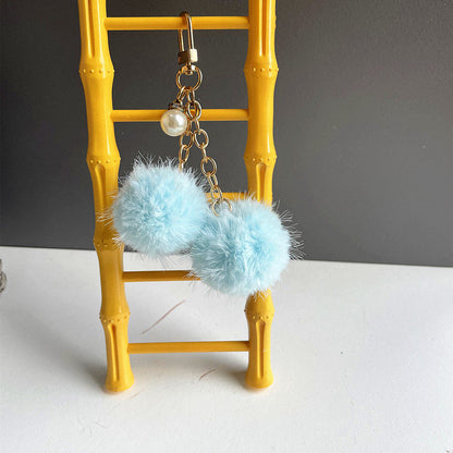 Cute Pearl Candy Plush Ball Bags, Keychain Pendants