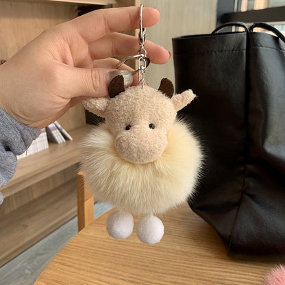 Cute Cow Plush Keychain